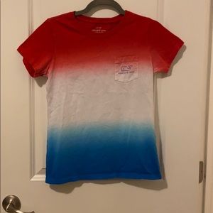 red white and blue t-shirt